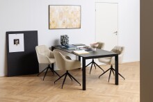Armlehnstuhl >Brenda< in Beige, Polyester, Stahl - 58x84,5x54,5cm (BxHxT)