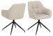 Armlehnstuhl >Brenda< in Beige, Polyester, Stahl - 58x84,5x54,5cm (BxHxT)