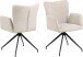 Armlehnstuhl >Laura< (2er-Set) in Beige, Polyester, Stahl - 57x86x61,5cm (BxHxT)