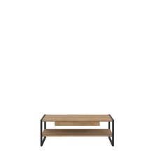 Couchtisch >HIGH ROCK< in Riviera Eiche Dekor mit Schublade - 111x40x60cm (BxHxT)