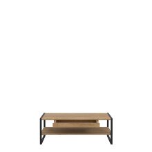 Couchtisch >HIGH ROCK< in Riviera Eiche Dekor mit Schublade - 111x40x60cm (BxHxT)