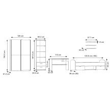 Jugendzimmer-Set >LUPO< (7-teilig) in Artisan Eiche Dekor/Betonoptik