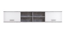 Wandregal >LUPO< in Betonoptik Lichtgrau/ Weiß - 206,4x39,3x25,1cm (BxHxT)