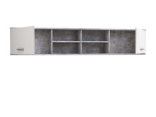 Wandregal >LUPO< in Betonoptik Lichtgrau/ Weiß - 206,4x39,3x25,1cm (BxHxT)