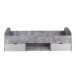 Stauraumbett >LUPO< Liegefläche 90x200cm in Betonoptik Lichtgrau/ Weiß - 96x65x203,6cm (BxHxT)