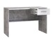 Schreibtisch >LUPO< mit Schublade in Weiss/Betonoptik Lichtgrau  - 110x72,3x52cm (BxHxT)