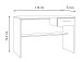 Schreibtisch >LUPO< mit Schublade in Weiss/Betonoptik Lichtgrau  - 110x72,3x52cm (BxHxT)