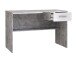 Schreibtisch >LUPO< mit Schublade in Weiss/Betonoptik Lichtgrau  - 110x72,3x52cm (BxHxT)