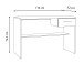 Schreibtisch >LUPO< mit Schublade in Weiss/Betonoptik Lichtgrau  - 110x72,3x52cm (BxHxT)