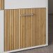 Kommode >QUADRO 2< mit 3 Türen und 2 Schubladen, in Weiss / Lamela Eiche Dekor - 93,5x95,1x40cm (BxHxT)