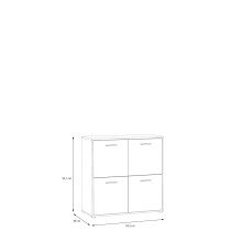 Kommode >QUADRO 2< mit 3 Türen und 2 Schubladen, in grau / Lamela Eiche Dekor 93,5x95,1x40cm (B/H/T)