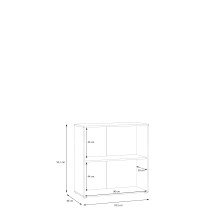Kommode >QUADRO 2< mit 3 Türen und 2 Schubladen, in grau / Lamela Eiche Dekor 93,5x95,1x40cm (B/H/T)