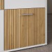 Sideboard >QUADRO 2< mit 5 Türen und 2 Schubladen, in Weiss / Lamela Eiche Dekor - 138,2x95,1x40cm (BxHxT)