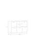 Sideboard >QUADRO 2< mit 5 Türen und 2 Schubladen, in Weiss / Lamela Eiche Dekor - 138,2x95,1x40cm (BxHxT)