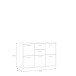 Sideboard >QUADRO 2< mit 5 Türen und 2 Schubladen, in grau / Lamela Eiche hell - 138,2x95,1x40cm (B/H/T)