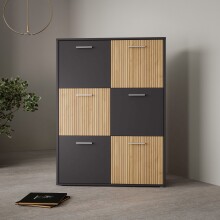 Highboard >QUADRO 2< mit 6 Türen, in / Lamela...