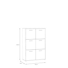 Highboard >QUADRO 2< mit 6 Türen, in / Lamela Eiche Dekor - 93,5x139,9x40cm (B/H/T)