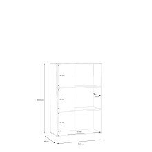 Highboard >QUADRO 2< mit 6 Türen, in / Lamela Eiche Dekor - 93,5x139,9x40cm (B/H/T)