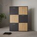 Highboard >QUADRO 2< mit 6 Türen, in / Lamela Eiche Dekor - 93,5x139,9x40cm (B/H/T)