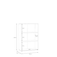 Highboard >QUADRO 2< mit 6 Türen, in Weiss / Lamela Eiche Dekor - 93,5x139,9x40cm (BxHxT)