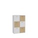 Highboard >QUADRO 2< mit 6 Türen, in Weiss / Lamela Eiche Dekor - 93,5x139,9x40cm (BxHxT)