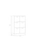 Highboard >QUADRO 2< mit 6 Türen, in Weiss / Lamela Eiche Dekor - 93,5x139,9x40cm (BxHxT)