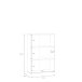 Highboard >QUADRO 2< mit 6 Türen, in Weiss / Lamela Eiche Dekor - 93,5x139,9x40cm (BxHxT)