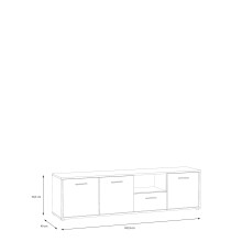 TV-Lowboard >QUADRO 2< mit 3 Türen und Schublade, in grau / Lamela Eiche Dekor 182,9x50,3x40cm (B/H/T)