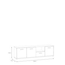 TV-Lowboard >QUADRO 2< mit 3 Türen und Schublade, in grau / Lamela Eiche Dekor 182,9x50,3x40cm (B/H/T)