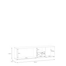 TV-Lowboard >QUADRO 2< mit 3 Türen und Schublade, in grau / Lamela Eiche Dekor 182,9x50,3x40cm (B/H/T)