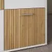 TV-Lowboard >QUADRO 2< mit 3 Türen und Schublade, in Weiss / Lamela Eiche Dekor - 182,9x50,3x40cm (BxHxT)