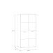 Drehtürenschrank >QUADRO 2< mit 2 Türen, in grau / Lamela Eiche Dekor - 93,5x184,7x52,7cm (B/H/T)
