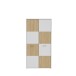 Drehtürenschrank >QUADRO 2< mit 2 Türen, in Weiss / Lamela Eiche Dekor - 93,5x184,7x52,7 (BxHxT)