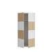 Drehtürenschrank >QUADRO 2< mit 2 Türen, in Weiss / Lamela Eiche Dekor - 93,5x184,7x52,7 (BxHxT)