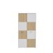 Drehtürenschrank >QUADRO 2< mit 2 Türen, in Weiss / Lamela Eiche Dekor - 93,5x184,7x52,7 (BxHxT)