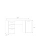 Schreibtisch >NET307< mit 3 Schubladen und Tür, in Weiss/ Sonoma Eiche Dekor - 138,2x75,3x60cm (BxHxT)