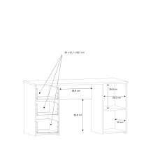 Schreibtisch >NET307< mit 3 Schubladen und Tür,in weiß - 138,2x75,3x60cm (BxHxT)