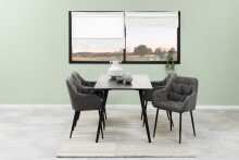 Armlehnstuhl >Brooke< (2-teilig) in Grau, Stoff, Stahl - 58x83x55cm (BxHxT)