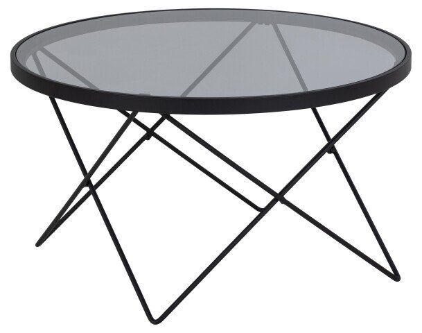 Couchtisch >Cuxton< in Grau, Glas, Stahl - 45x80cm (HxD)