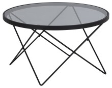 Couchtisch >Cuxton< in Grau, Glas, Stahl - 45x80cm (HxD)