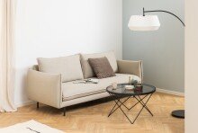 Couchtisch >Cuxton< in Grau, Glas, Stahl - 45x80cm (HxD)