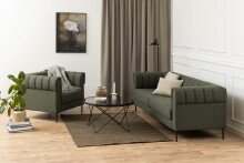 Couchtisch >Cuxton< in Grau, Glas, Stahl - 45x80cm (HxD)