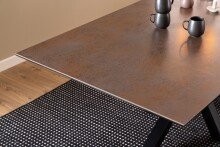 Esstisch >Heaven< in rostbrown, schwarz - 200x75,5x100 (BxHxT)