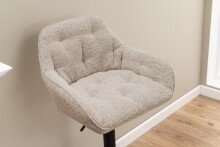 Barhocker >Brooke< (2er-Set) in Beige, Stoff, Stahl - 52x109x52cm (BxHxT)