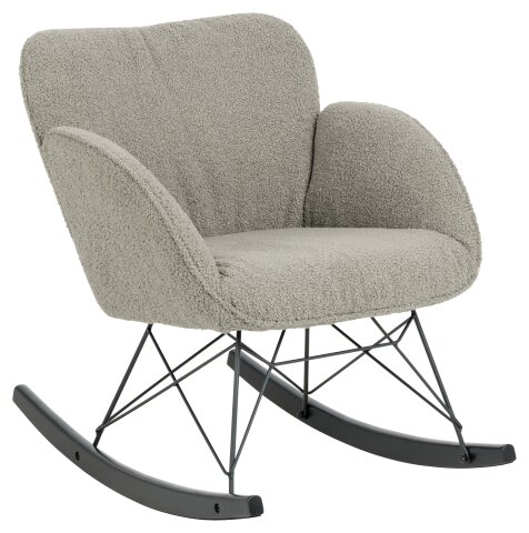 Schaukelstuhl >Kelsey< in graubraun, Polyester. Stahl - 67,5x80x90cm (BxHxT)