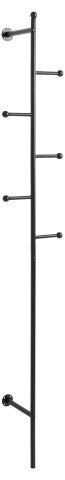 Wandgarderobe >Aspen< in schwarz, Stahl - 24,6x171,2x20,7cm (BxHxT)