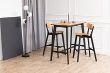 Bartisch >Roxby< in Eiche; schwarz, MDF, Rubberwood - 120x105x60cm (BxHxT)