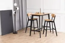 Bartisch >Roxby< in Eiche; schwarz, MDF, Rubberwood...