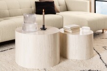 Satztisch >Dice< (2-teilig) in travertin, MDF - 58x40x58cm (BxHxT)