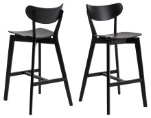 Barhocker >Roxby< (2er-Set) in schwarz, Massicholz...